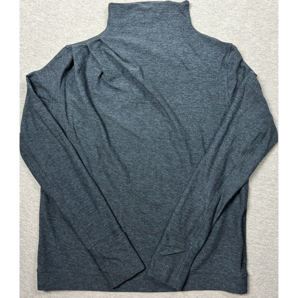 Lululemon Morning Miles L/S Pullover Top \8 Pleated Shoulder Mock Neck Cuffins